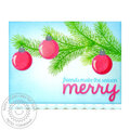 Sunny Studio Holiday Style Ornament Christmas Card by Mendi