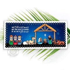 Sunny Studio Holy Night Nativity Christmas Card by Mendi Yoshikawa