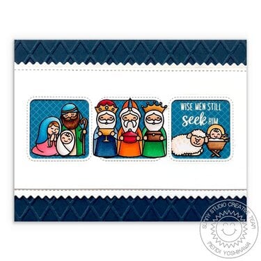 Sunny Studio Holy Night Nativity Christmas Card by Mendi Yoshikawa