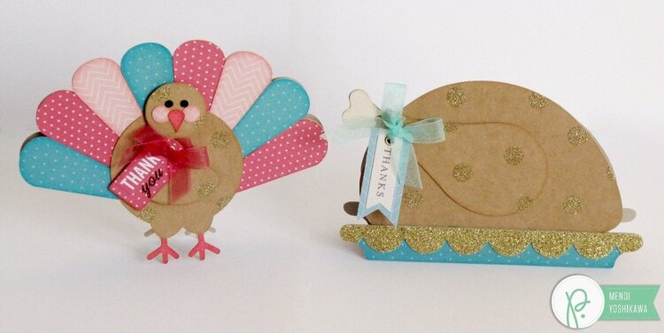 Pebbles Home+Made Turkey Thank You Cards by Mendi Yoshikawa