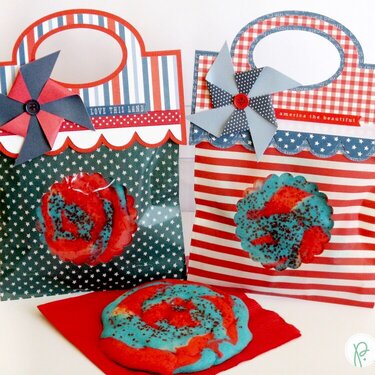 Pebbles Americana Patriotic Treat Bags by Mendi Yoshikawa