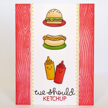 Lawn Fawn Let&#039;s BBQ Ketchup Card by Mendi Yoshikawa