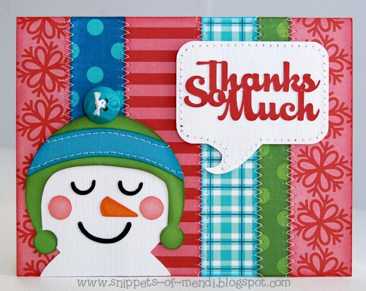Lori Whitlock Frosty Snowman Thank you Cards by Mendi Yoshikawa