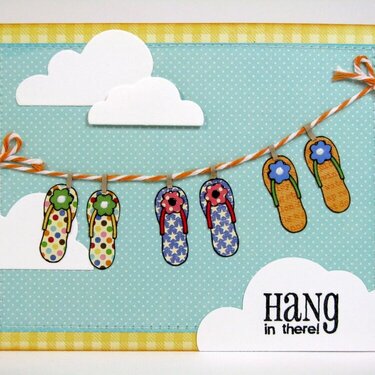 Jillibean Watermelon Gazpacho Soup Flip Flops Card by Mendi Yoshikawa