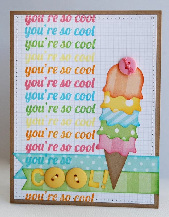 Echo Park Dots &amp; Stripes Ice Cream Card by Mendi Yoshikawa