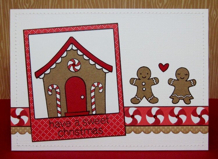 A Lawn Fawn Gingerbread House Card by Mendi Yoshikawa