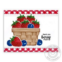 Sunny Studio Layered Basket & Berry Bliss Card by Mendi Yoshikawa