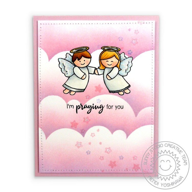 Sunny Studio Little Angels Praying for You card by Mendi