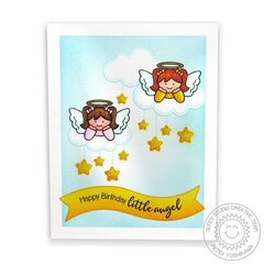 Sunny Studio Little Angels Birthday card by Mendi Yoshikawa