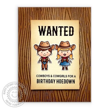 Sunny Studio Little Buckaroo Card by Mendi Yoshikawa