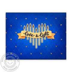 Sunny Studio Love & Light Hanukkah Candles Card by Mendi Yoshikawa