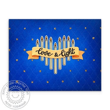 Sunny Studio Love &amp; Light Hanukkah Candles Card by Mendi Yoshikawa