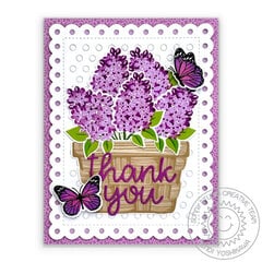 Sunny Studio Lovely Lilacs in Basket Card by Mendi Yoshikawa