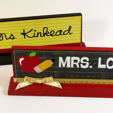 Lori Whitlock Teacher's Gift Name Plates by Mendi Yoshikawa