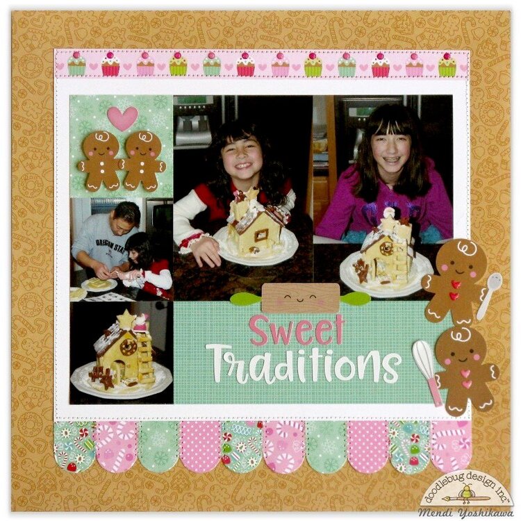 Doodlebug Milk &amp; Cookie Traditions Layout by Mendi Yoshikawa