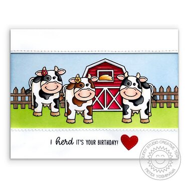 Sunny Studio Stamps Miss Moo Cow Card by Mendi Yoshikawa