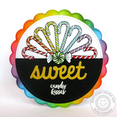 Sunny Studio Mug Hugs Candy Cane Rainbow Card by Mendi