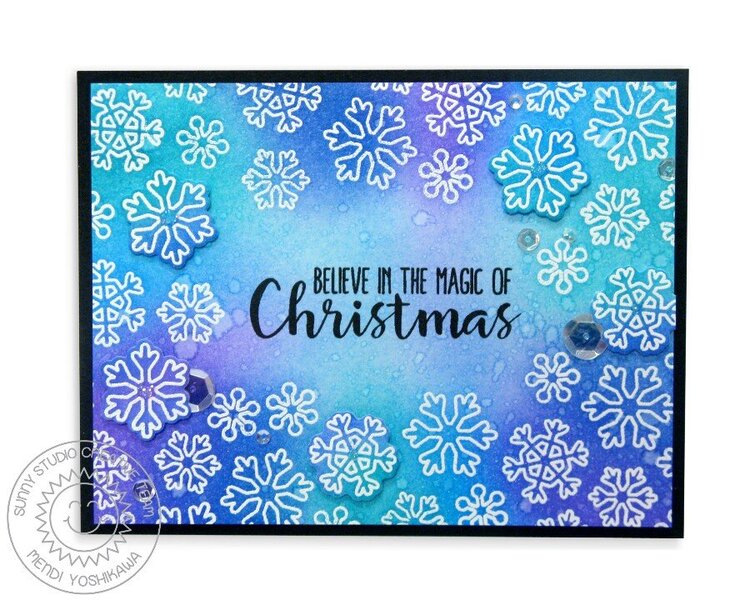 Sunny Studio Mug Hugs Snowflake Christmas Card by Mendi
