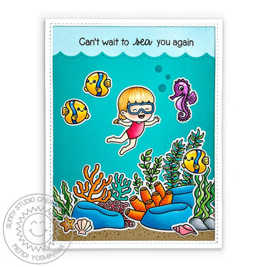 Sunny Studio Ocean View, Fintastic Friends &amp; Kiddie Pool Card