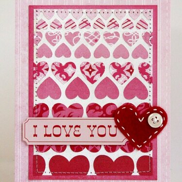 Echo Park Love Story Ombre Heart Card by Mendi Yoshikawa