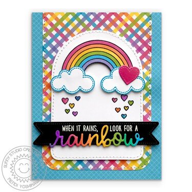 Sunny Studio Stamps Over The Rainbow Card by Mendi Yoshikawa