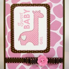 Bella Blvd Baby Girl Giraffe Card by Mendi Yoshikawa