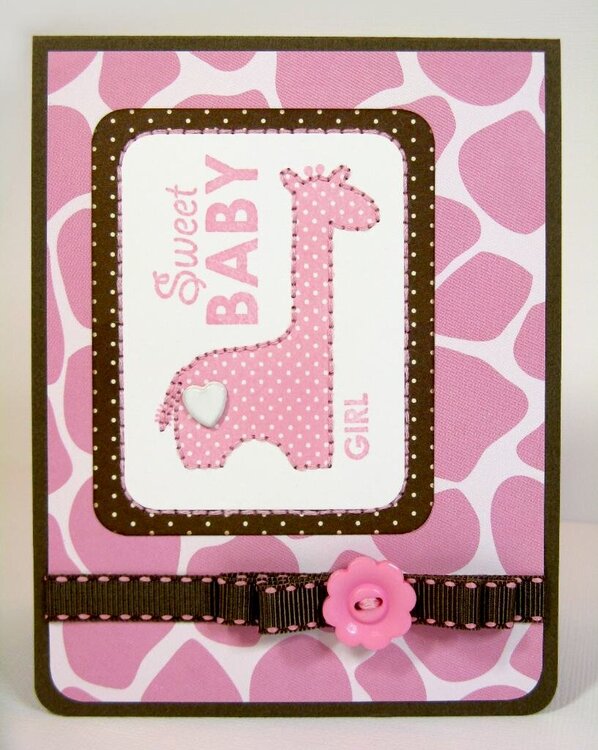 Bella Blvd Baby Girl Giraffe Card by Mendi Yoshikawa