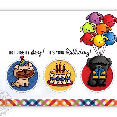 Sunny Studio Stamps Party Pups Card by Mendi Yoshikawa