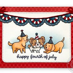 Sunny Studio Puppy Dog Fourth of July Card by Mendi Yoshikawa