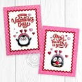 Sunny Studio Penguin Pair Valentine's Day Card Set by Mendi Yoshikawa