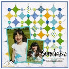 Doodlebug Patchwork Quilt Background Layout by Mendi Yoshikawa