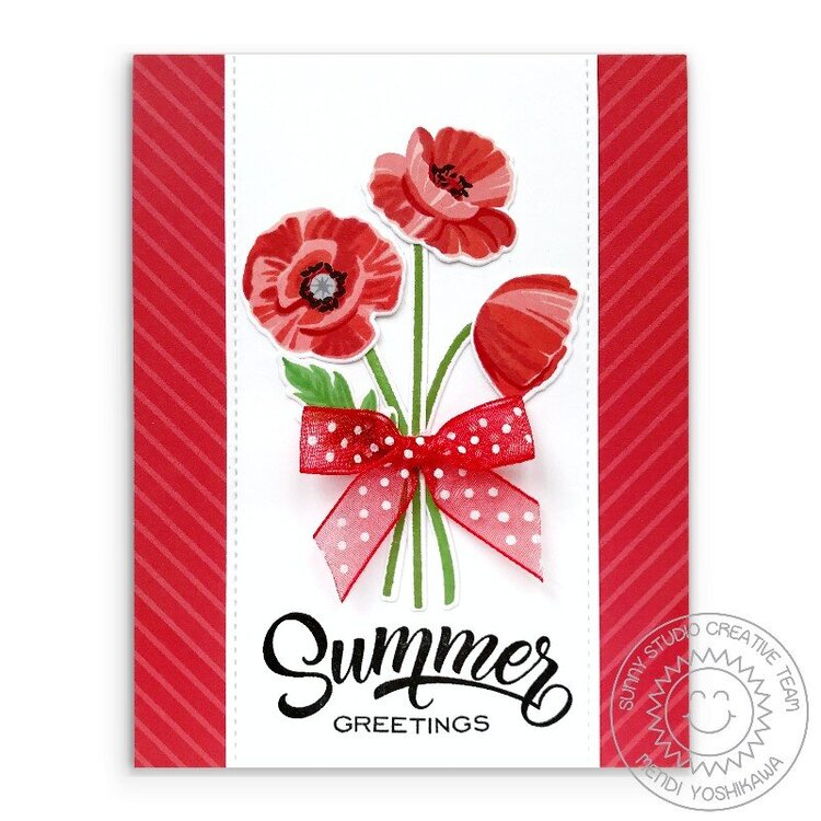 Sunny Studio Poppy Fields Cards by Mendi Yoshikawa