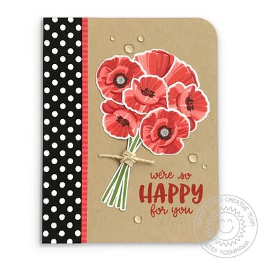 Sunny Studio Poppy Fields Card by Mendi Yoshikawa