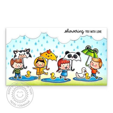 Sunny Studio Stamps Puddle Jumpers Card by Mendi Yoshikawa