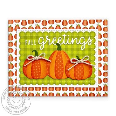 Sunny Studio Fall Pumpkins Card by Mendi Yoshikawa