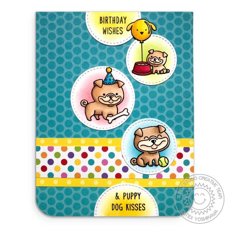 Sunny Studio Stamps Puppy Dog Card by Mendi Yoshikawa