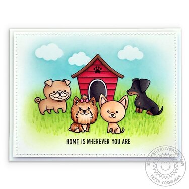 Sunny Studio Stamps Puppy Dog Card by Mendi Yoshikawa