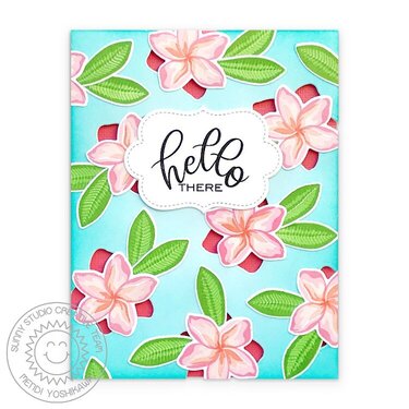 Sunny Studio Sunny Studio Radiant Plumeria Card by Mendi Yoshikawa