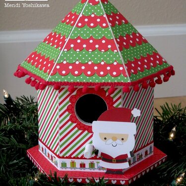 Doodlebug Santa Express Christmas Birdhouse by Mendi Yoshikawa