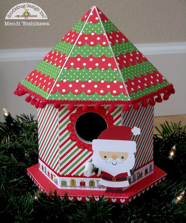Doodlebug Santa Express Christmas Birdhouse by Mendi Yoshikawa
