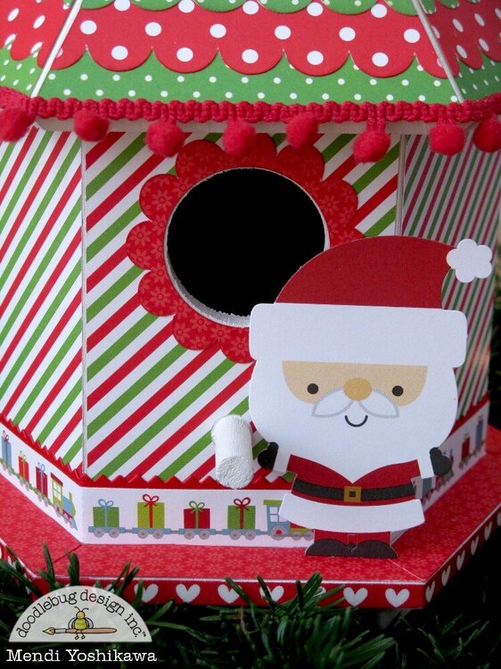 Doodlebug Santa Express Christmas Birdhouse by Mendi Yoshikawa