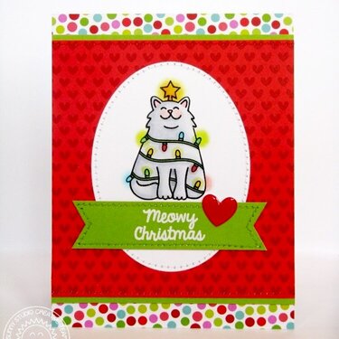 Sunny Studio Santa&#039;s Helpers Cat Card by Mendi Yoshikawa