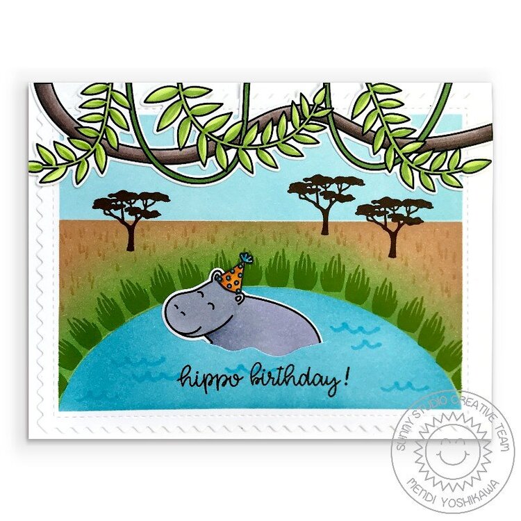 Sunny Studio Stamps Savanna Safari Card by Mendi Yoshikawa