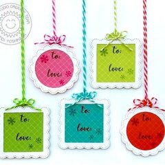 Sunny Studio Mini Christmas Gift Tags set by Mendi Yoshikawa