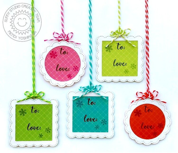 Sunny Studio Mini Christmas Gift Tags set by Mendi Yoshikawa