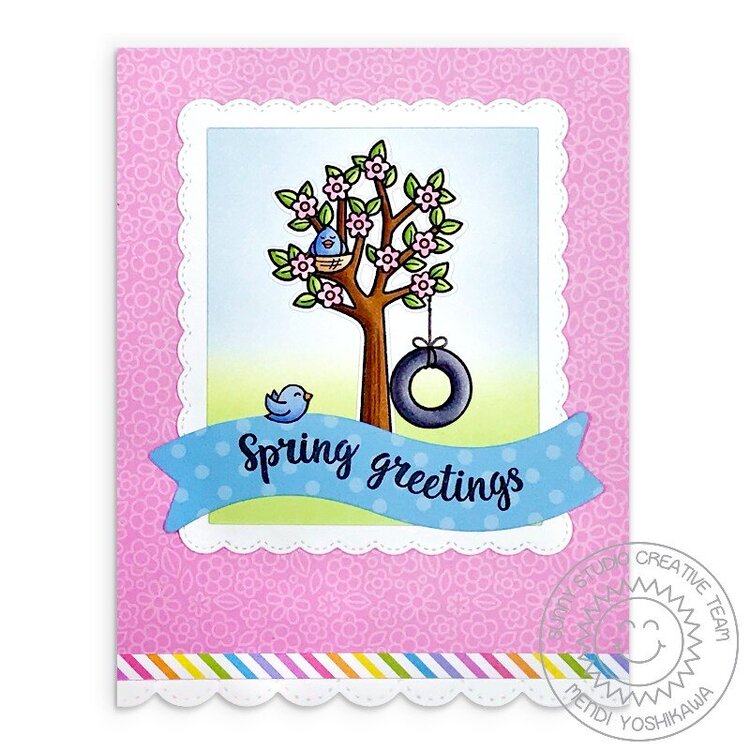 Sunny Studio Stamps Seasonal Trees Card by Mendi Yoshikawa