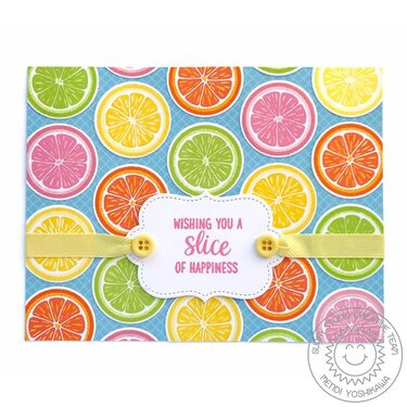 Sunny Studio Slice of Summer Citrus Slice Card by Mendi Yoshikawa