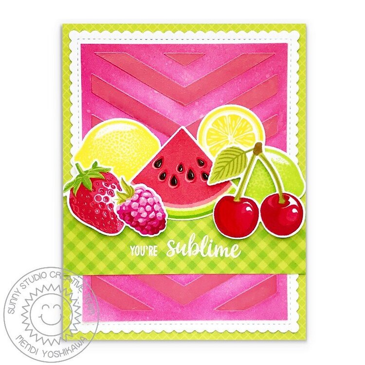 Sunny Studio Slice of Summer Fruit Card by Mendi Yoshikawa