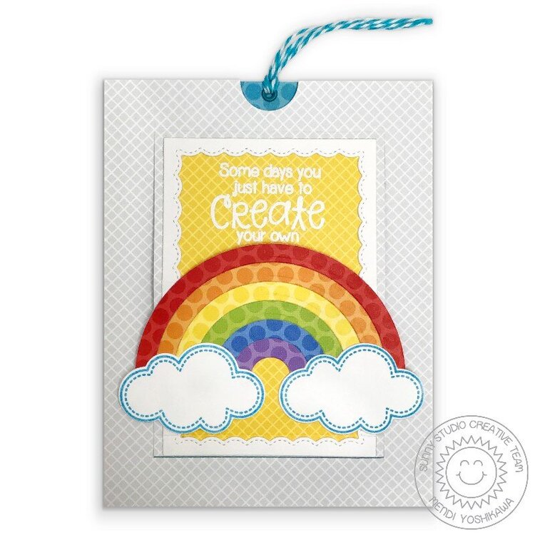 Sunny Studio Create Your Own Sunshine Rainbow Card by Mendi Yoshikawa