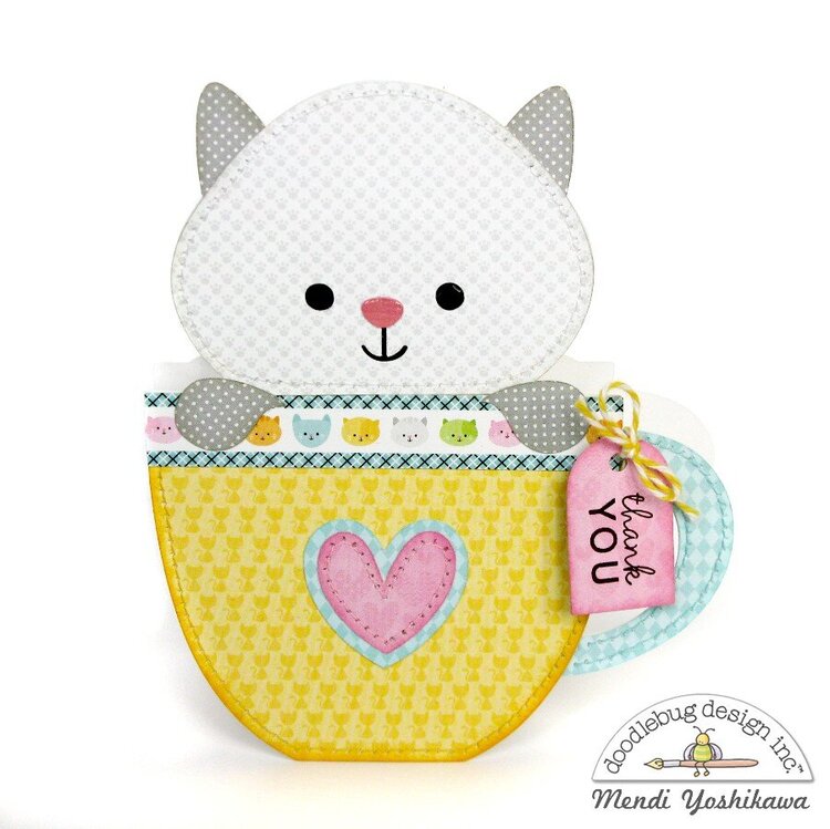 Doodlebug Kitten Smitten Shaped Cards by Mendi Yoshikawa